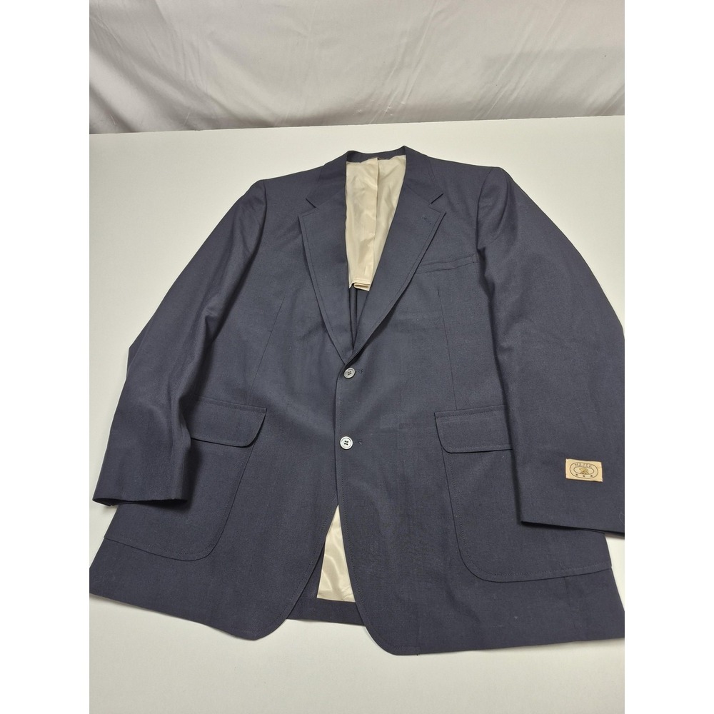 VTG Majer Blazer Mens 46L Blue 100% Wool Sport Coat Jacket USA Union NWT